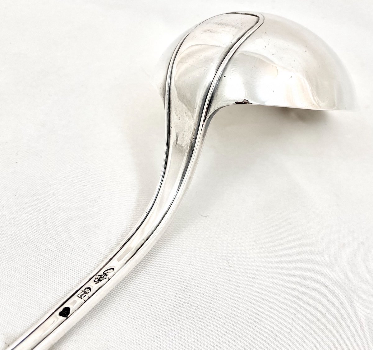 Pot Spoon, Antwerp 1766, Petrus Hoffinger, Sterling Silver, “brijlepel”-photo-2