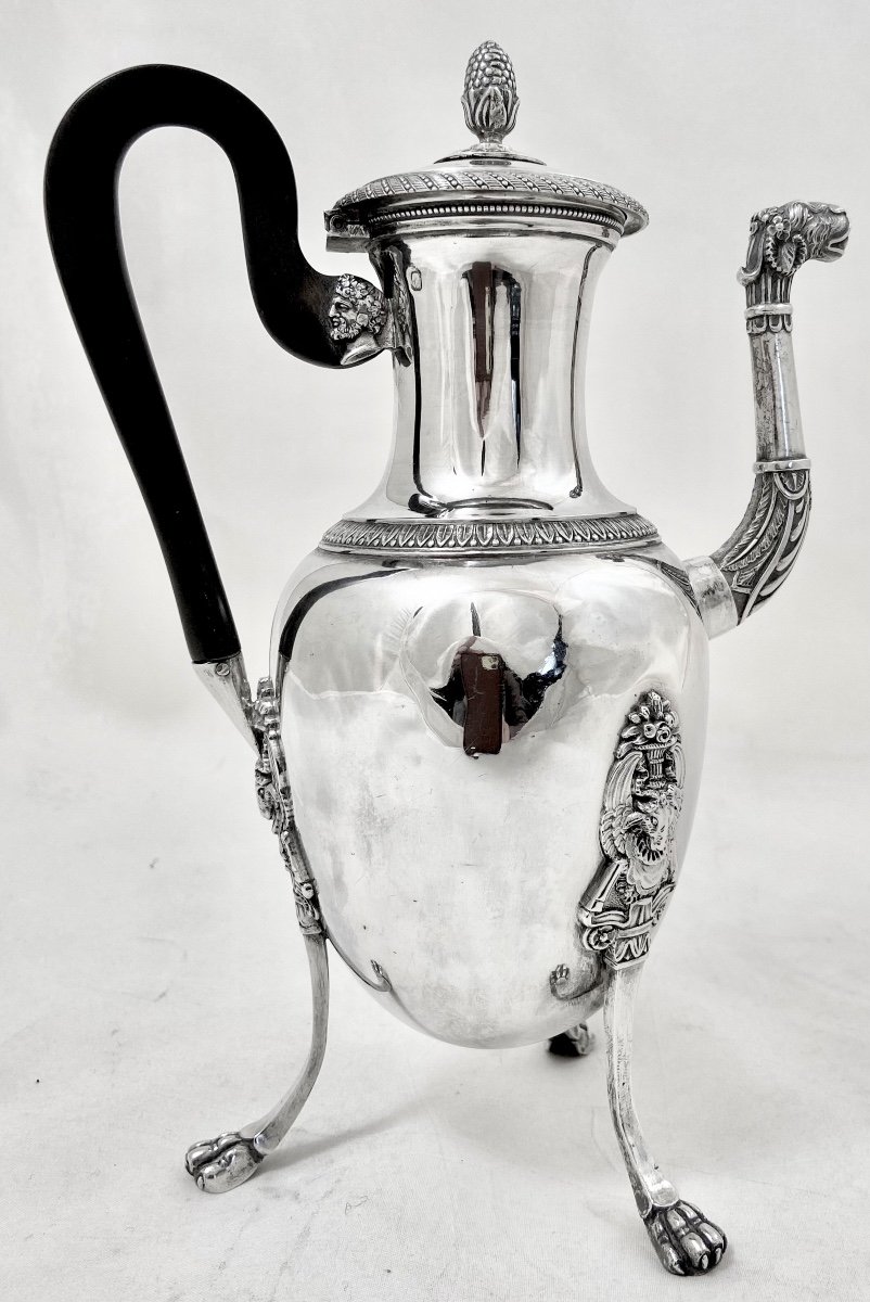 Masonic Coffee Pot, 1819-38, Paris, Sterling Silver,by  N.x.goulin,-photo-2