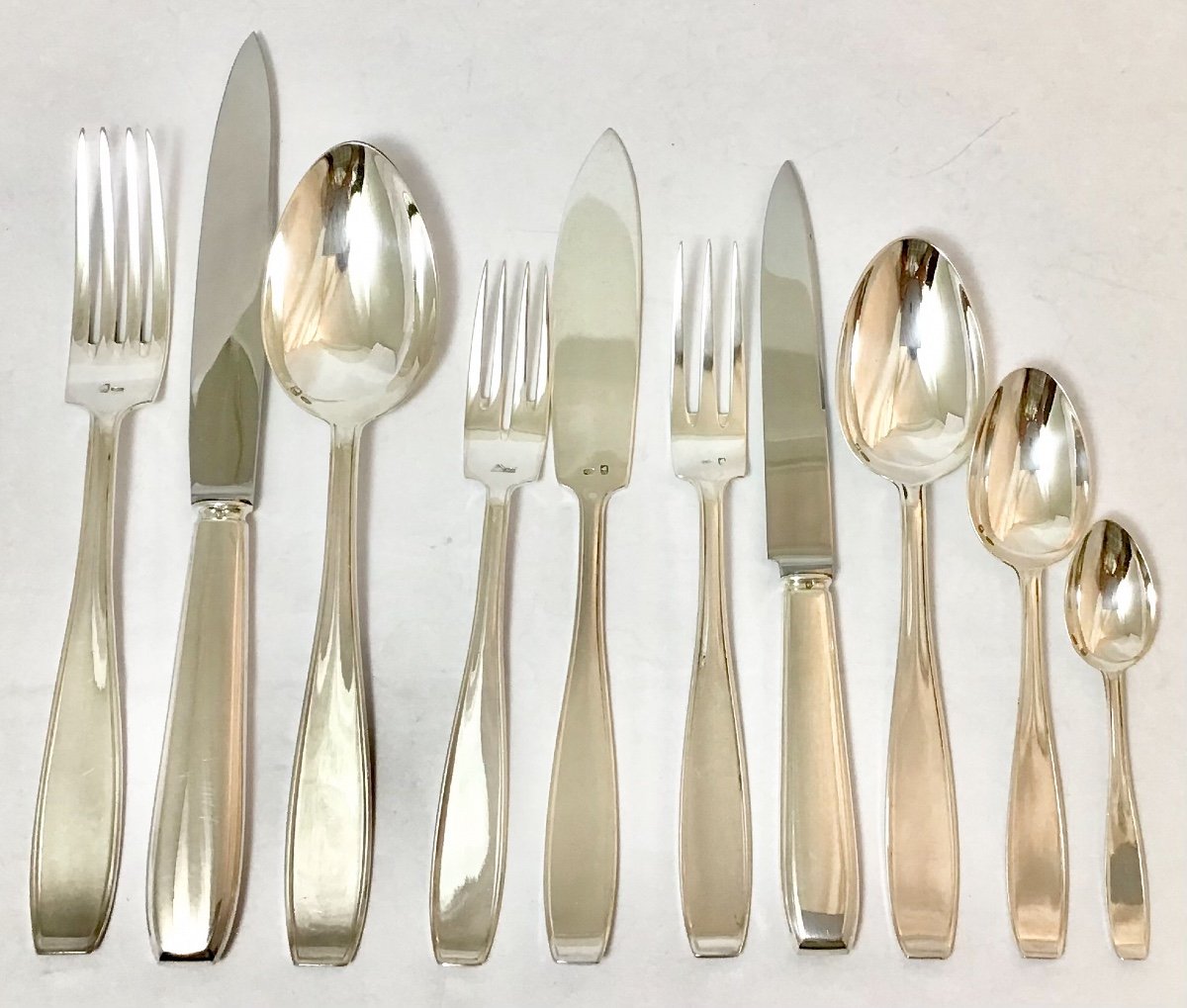 Cutlery Set, Wolfers, Silver, Brussels ,art Déco ,1930-1950-photo-2