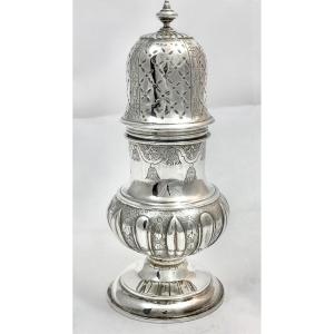 Régence Mustard Pot, Sterling Silver, 18th Century, Northern France Or Southern Netherlands