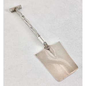 Trompe-l'œil Butter Shovel, Wolfers Brussels Circa 1880, Sterling Silver