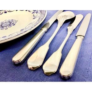Sterling Silver Canteen Of Cutlery , Tetard Brothers, 142 Pieces, Complete For 12 People