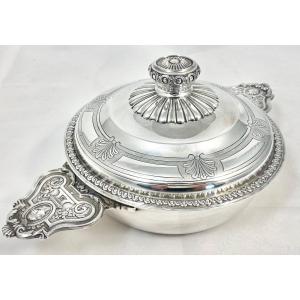 Regency Style Vegetable Dish, Silverplated , Hénin Paris, 20th Century, Bowl