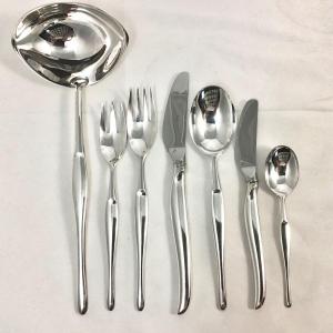 Cutlery Set  “duo”, 1957,by  Tapio Wirkala For Christofle, 85 Pieces , 12 Place Settings