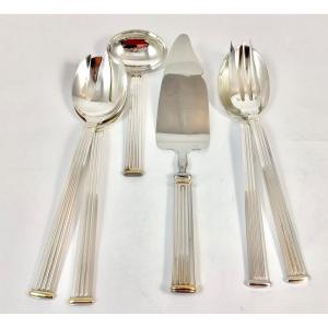 Aria Gold, Christofle, 6 Serving Cutlery, Aria Gold Rings