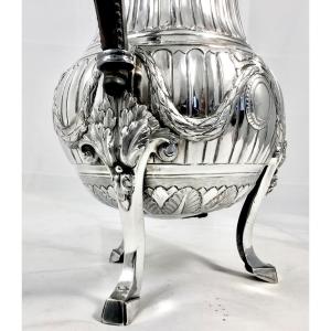 Brussels 1783, Tripod Coffee Pot, Solid Silver, Henricus Millé, Louis XVI