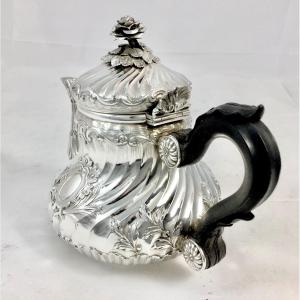 Boin Taburet, Paris Circa 1870 -1890, Louis XV Teapot, Solid Silver 