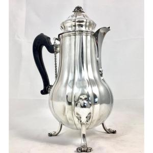 Tournai 1758, Louis XV Tripod Coffee Pot, Solid Silver