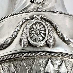 Mons 1780, Giant Louis XVI  Coffee Pot, Solid Silver, Master Marked With A Pear