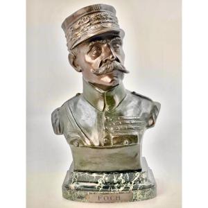 Bust Of Marshal Foche, Bronze, By Emil Thomasson