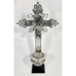 Antwerp 1757, Holy Water Vessel Stoup, Joseph Van Der Borcht, Sterling Silver, Antwerpen Zilver