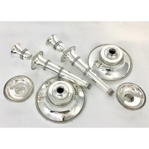 Arras 1819-1838, Sterling  Silver Travel Candlesticks, Charles X