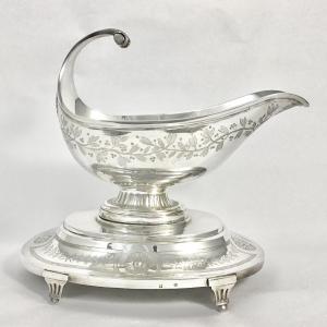 Paris 1789, Louis XVI Saucière, Sterling Silver, Claude Nicolas Delaunoy 