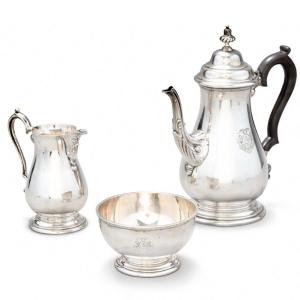 Coffee Set  From The Last Raja (king) Of Sikar (rajastan), Sterling Silver, Calcutta 1948