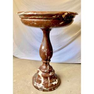 Baptismal Font, Basin, Stoup, 18th Century, Red Rance Marble