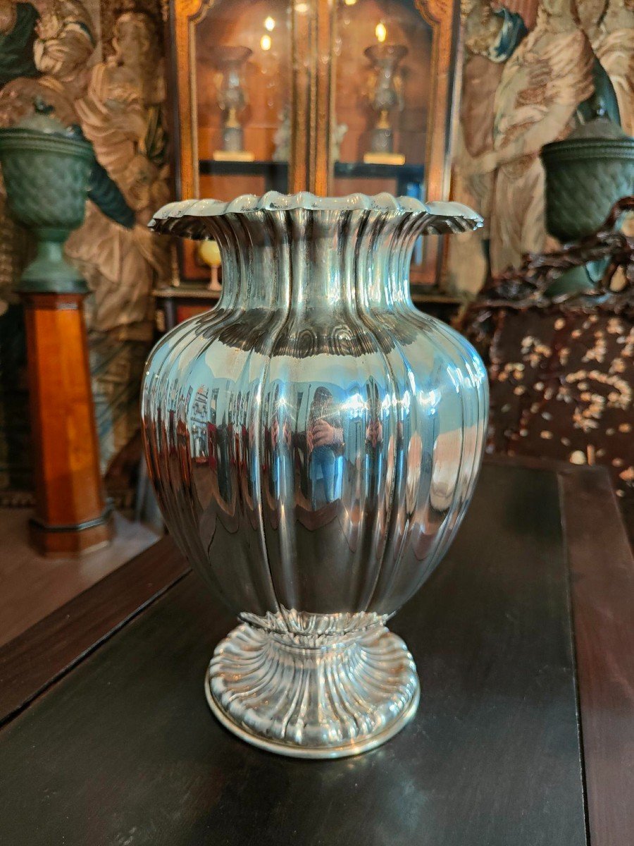 Magnifique Vase En Argent, Orfèvre : Genazzi-photo-3