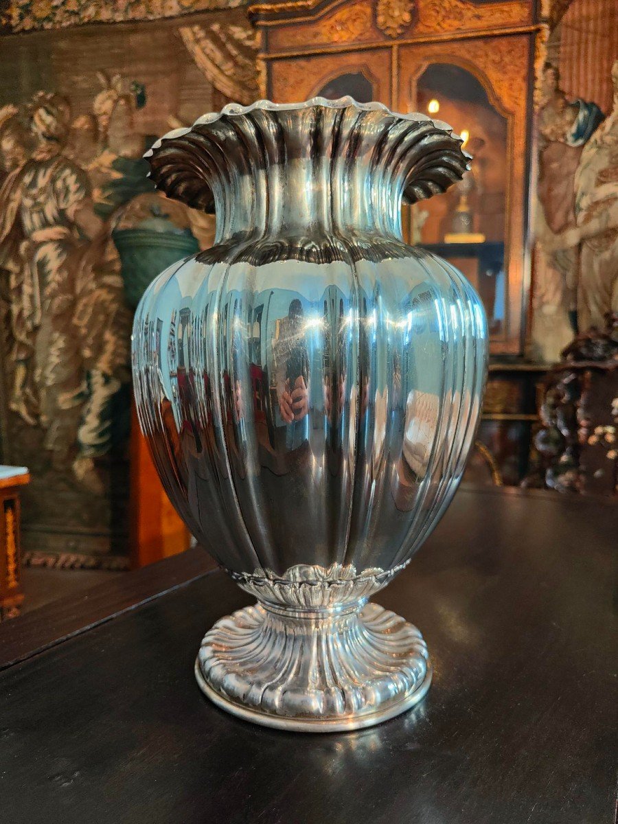 Magnifique Vase En Argent, Orfèvre : Genazzi-photo-4