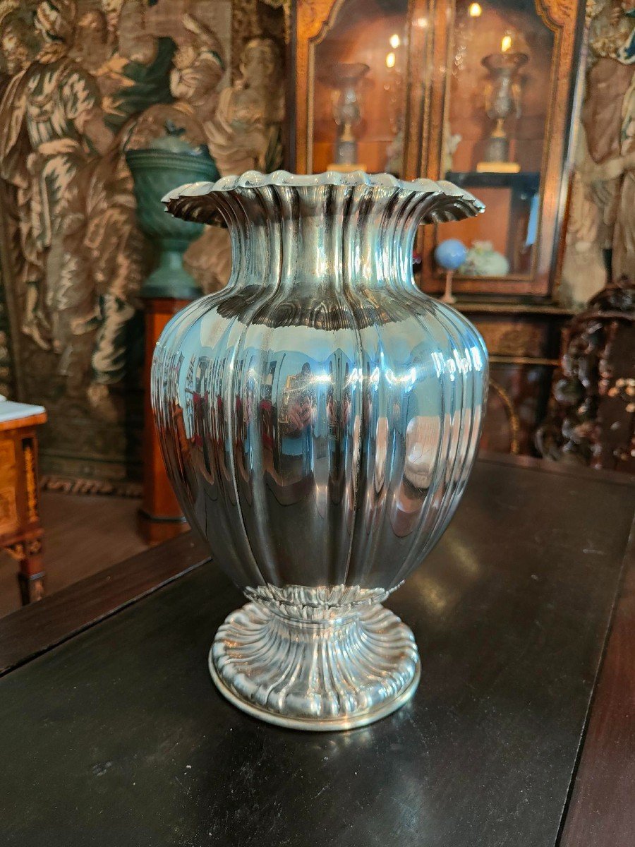 Magnifique Vase En Argent, Orfèvre : Genazzi