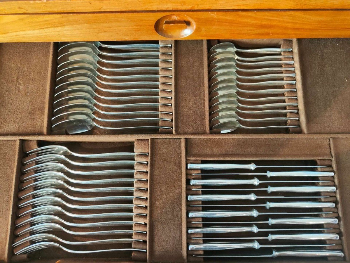 Silver Cutlery Service For 12 People, Valsodo Silversmith Florence-photo-4