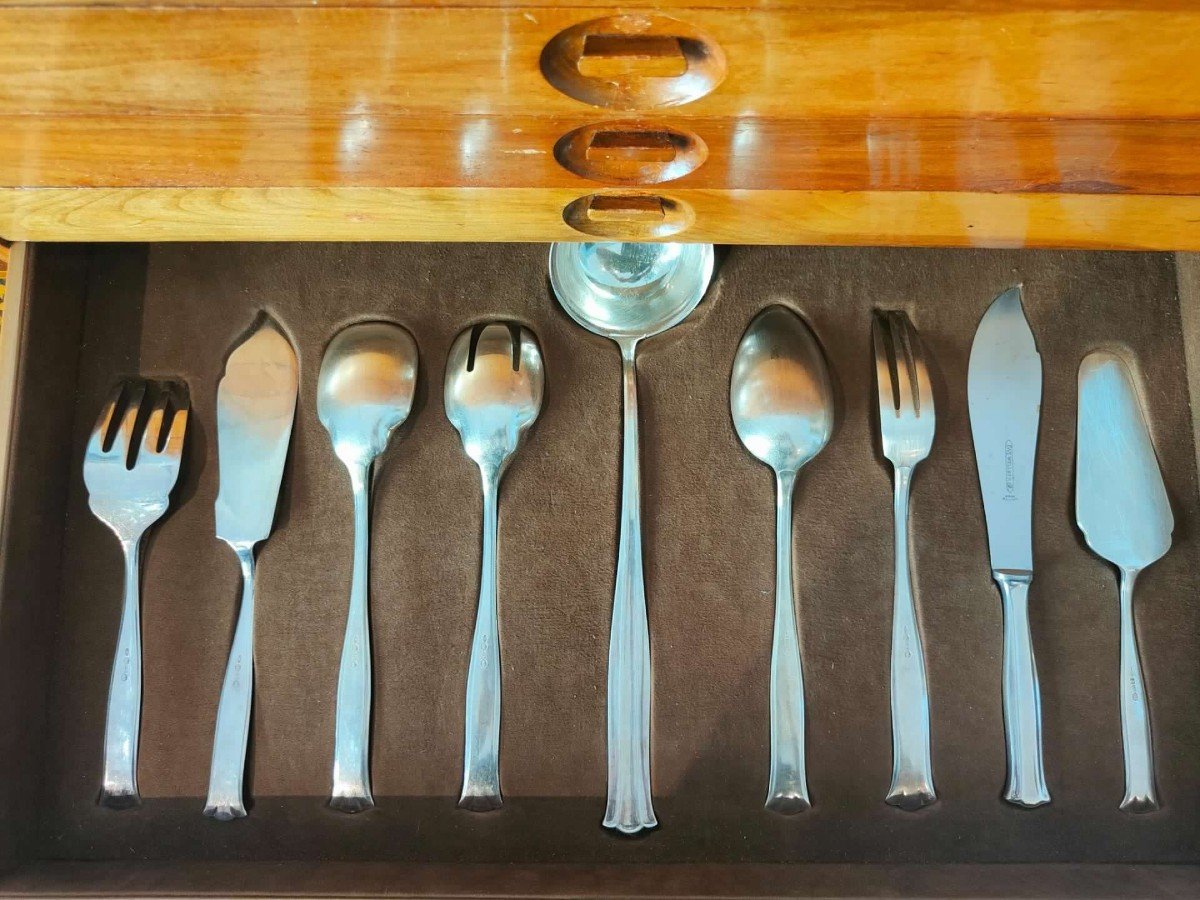 Silver Cutlery Service For 12 People, Valsodo Silversmith Florence-photo-2