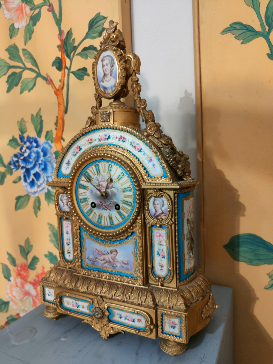 Bronze And Sevres Clock-photo-2