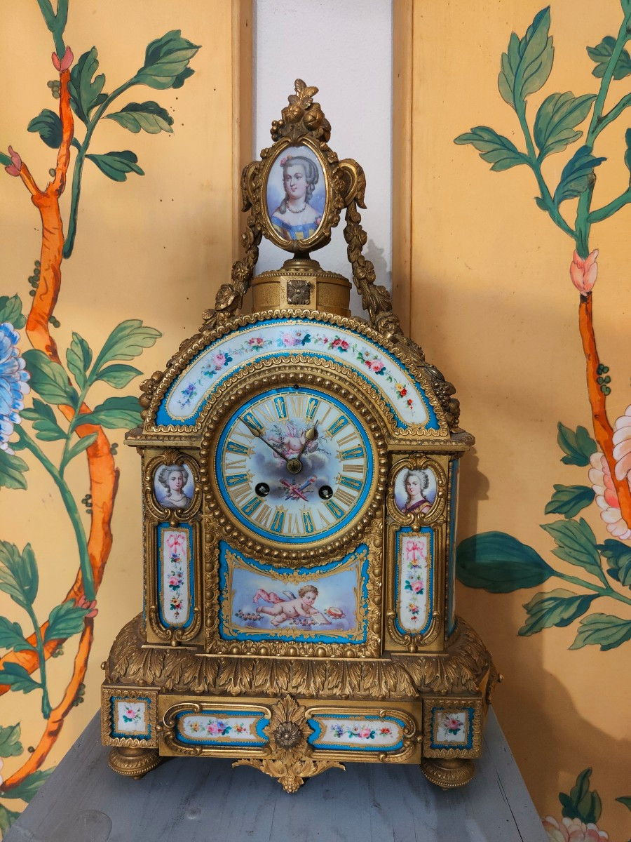 Bronze And Sevres Clock