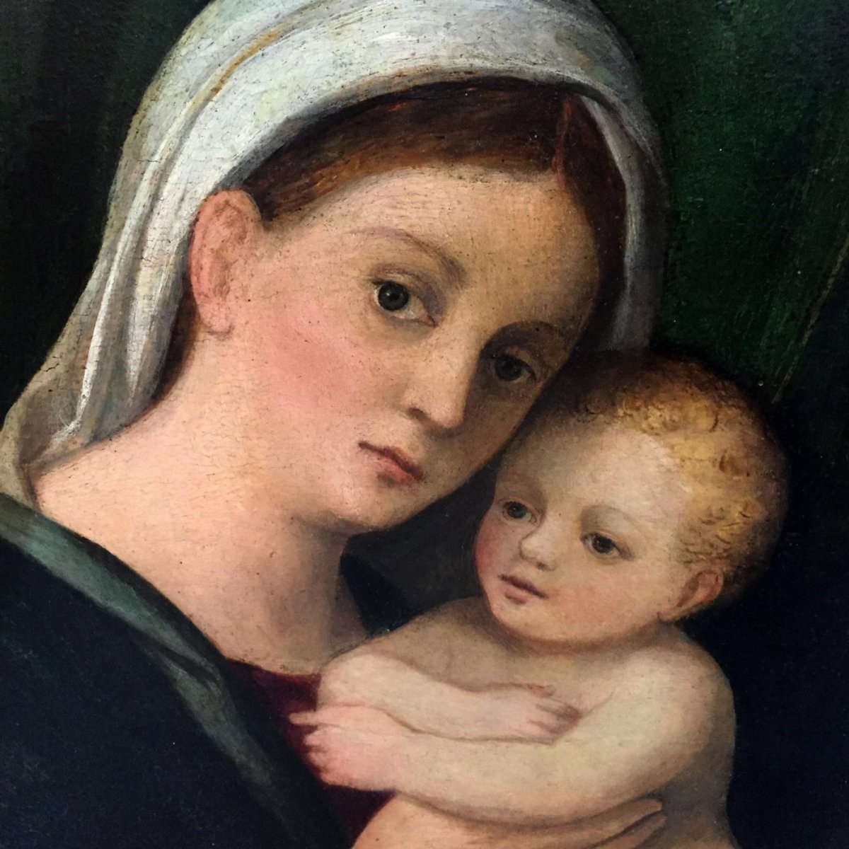  Peinture, Huile Sur Panneau, Représentant Madonna Avec Enfant, époque: 500-photo-2