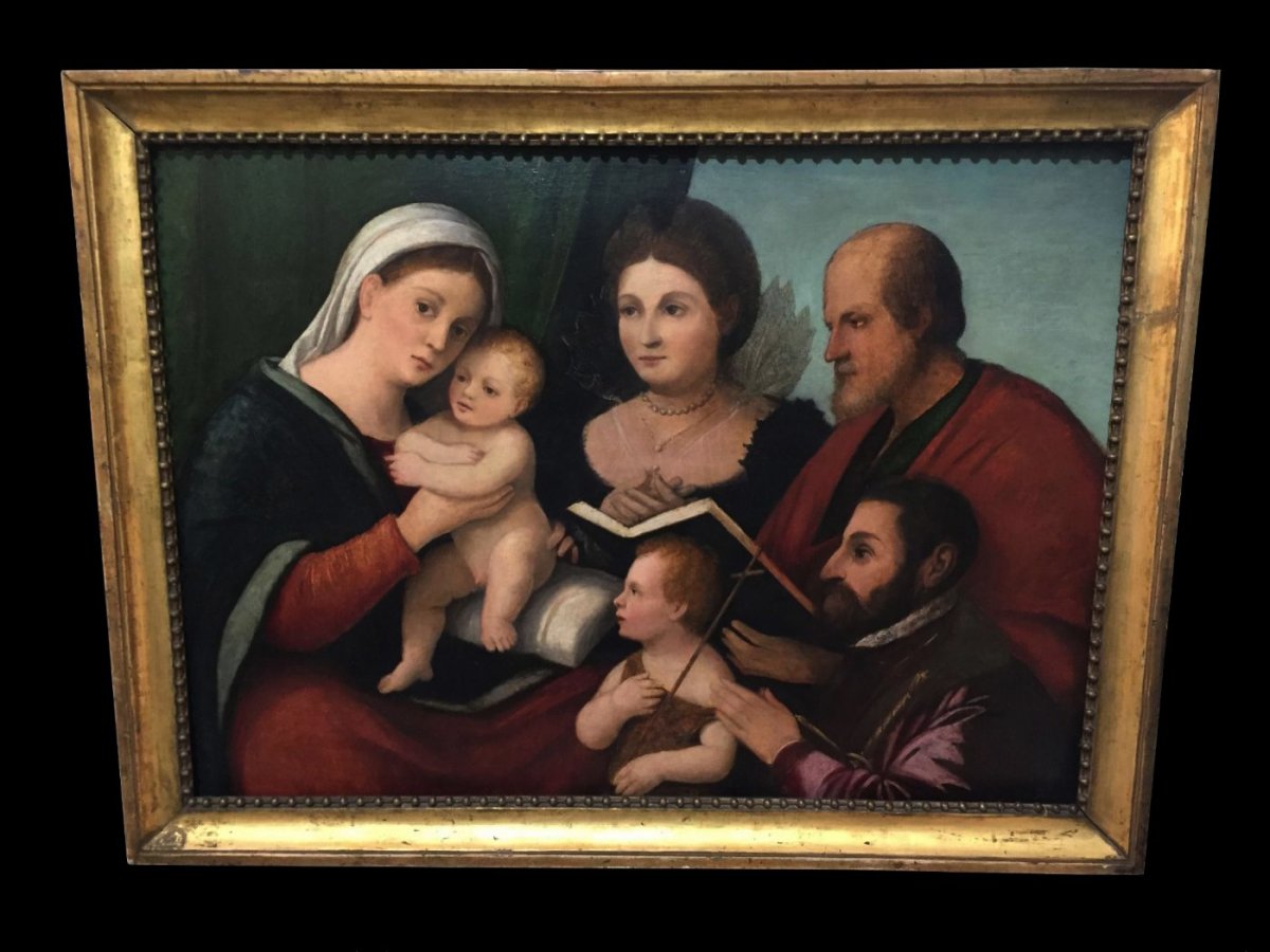  Peinture, Huile Sur Panneau, Représentant Madonna Avec Enfant, époque: 500