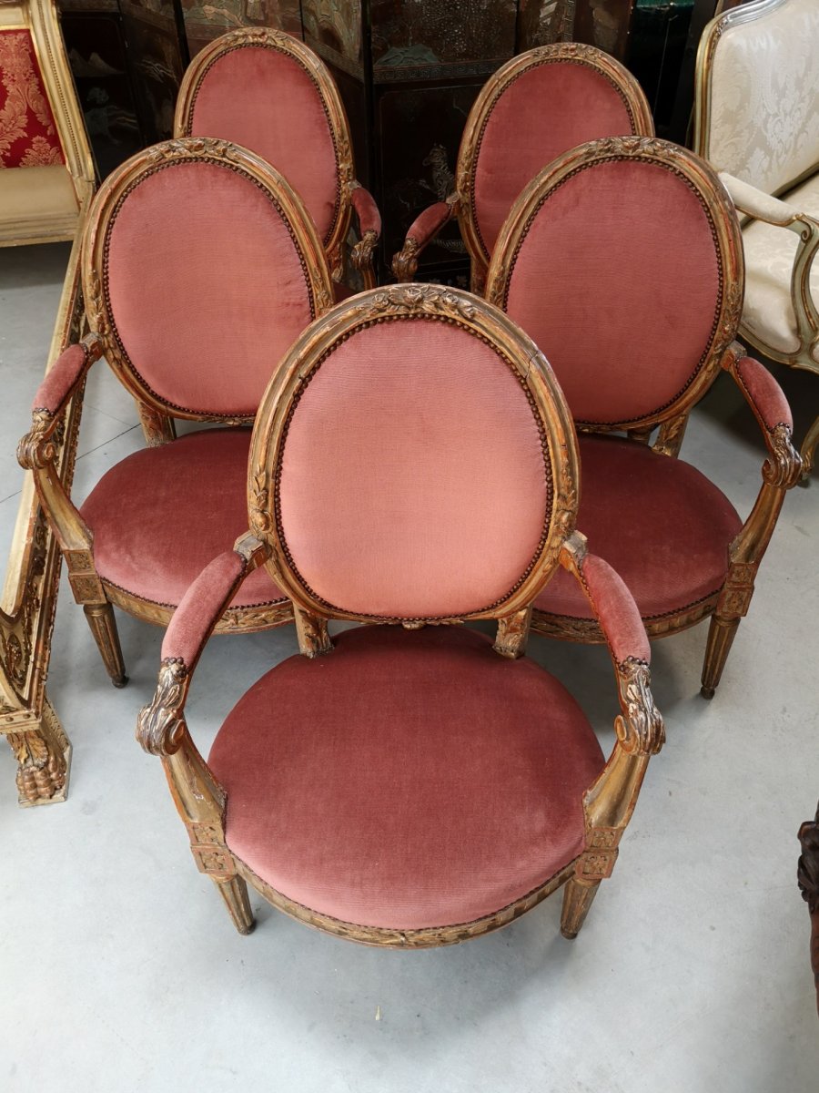 Set Of Piedmont Armchairs, Turin, Period: Eighteenth Century