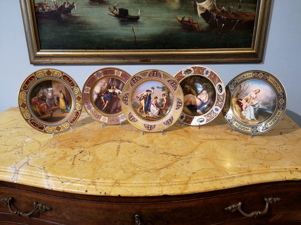 Series Of Porcelain Plates From Vienna, 19th Century