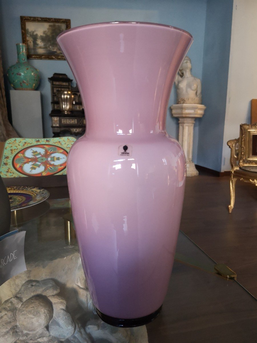 Vase En Verre Rose, Venini, 1980 