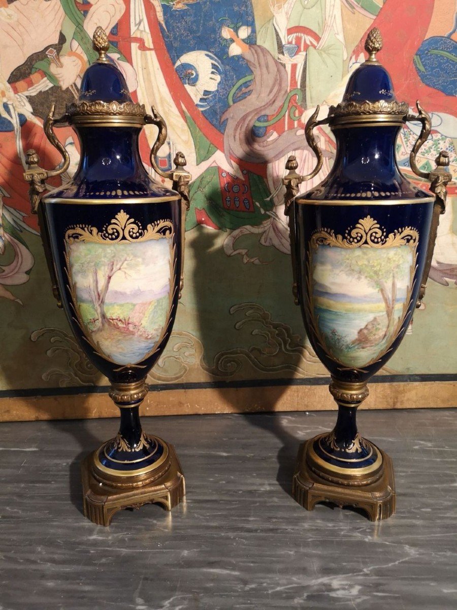 Paire De Vases En Porcelaine De Sèvres -photo-5