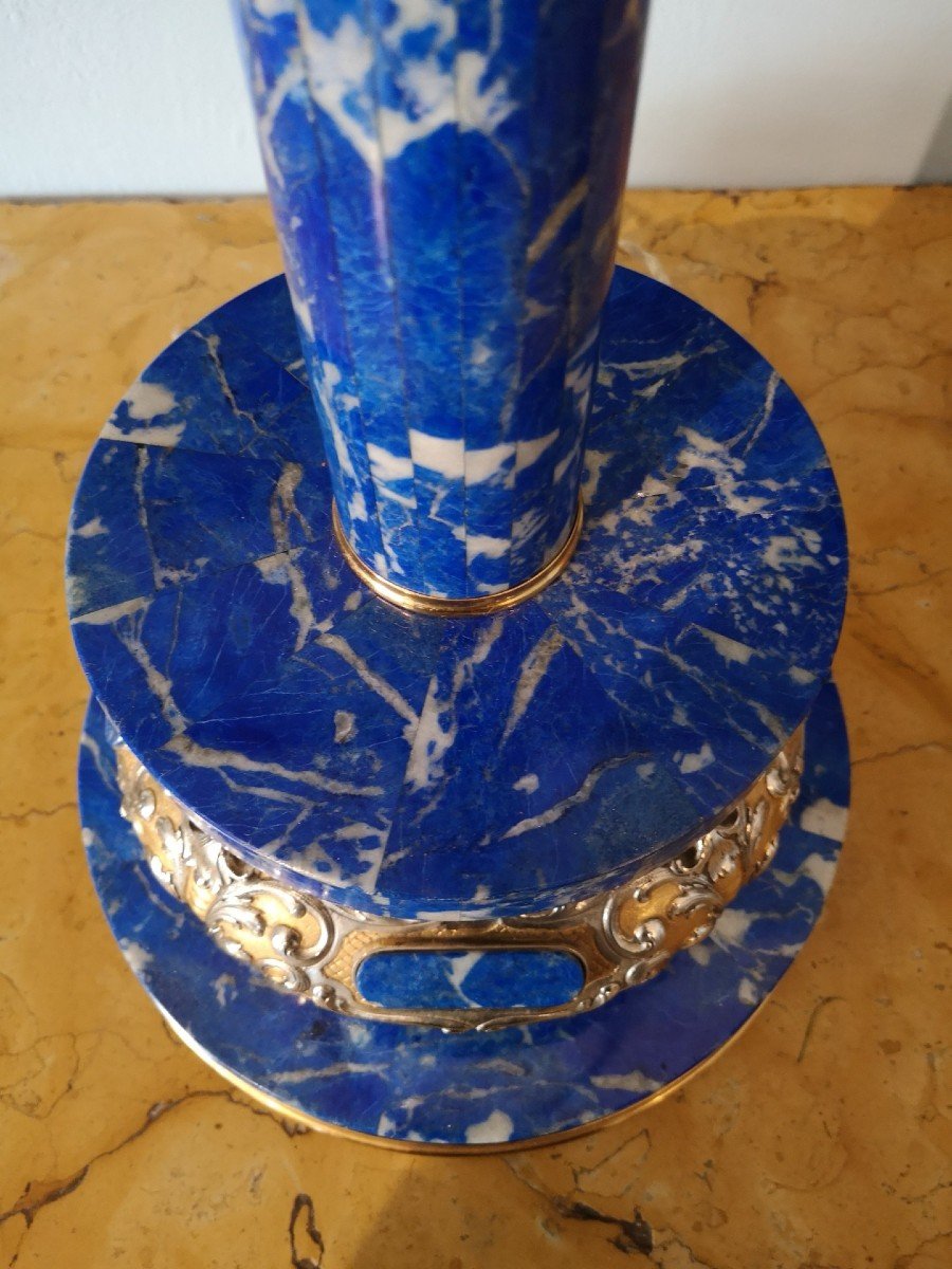 Lamp In Lapis Lazuli And Silver-photo-2