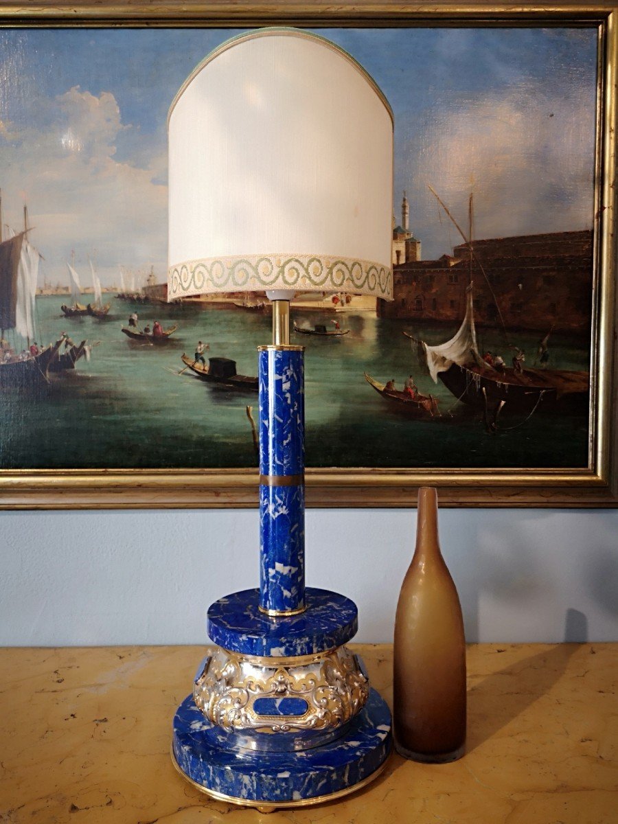 Lamp In Lapis Lazuli And Silver