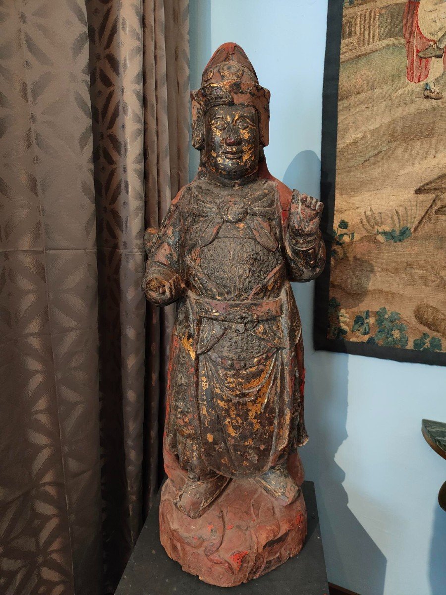 Large Oriental Wooden Sculpture, 17th Century