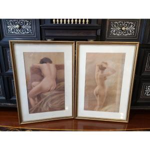 Paintings Representing "the Naked Study" By Luigi Biggi From 1951