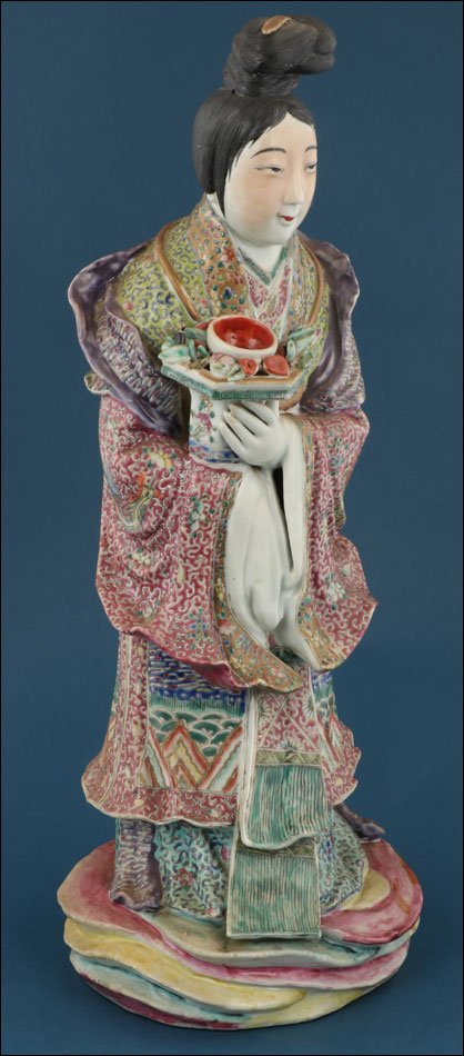 Figurine Ancienne Chinoise En Porcelaine, Période Qing, Vers 1890-photo-2