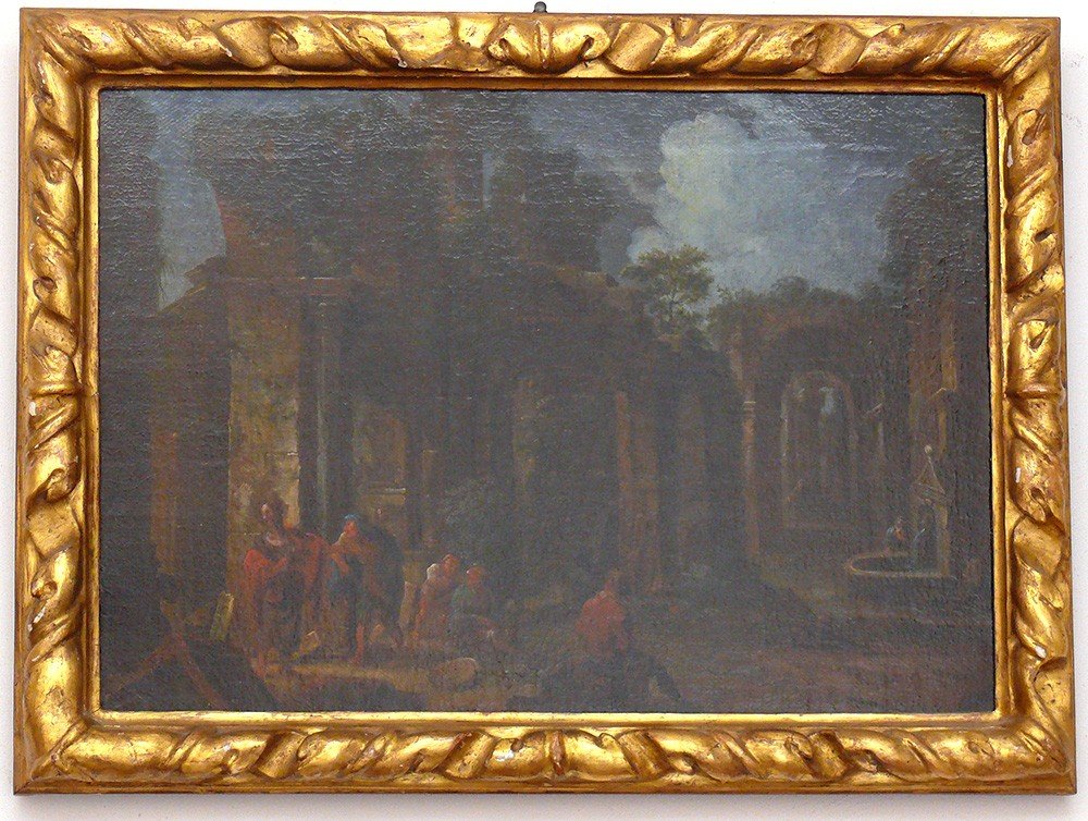 Pair Of Paintings "ruins" - Ca/1048 - XVIII Century-photo-2