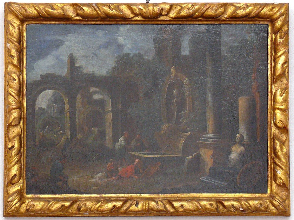 Pair Of Paintings "ruins" - Ca/1048 - XVIII Century-photo-3