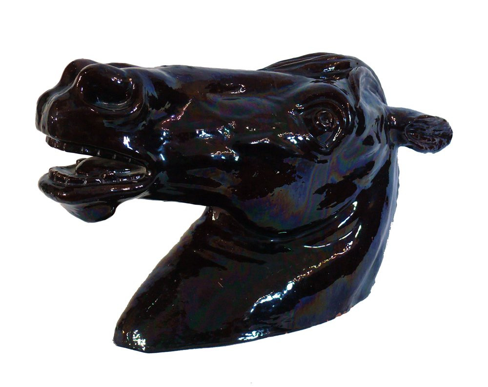 Glazed Majolica Horse Head-photo-2