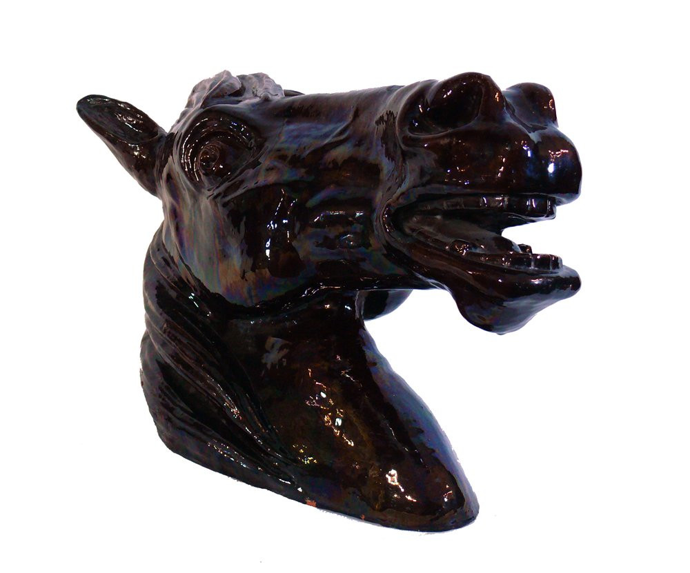 Glazed Majolica Horse Head-photo-3