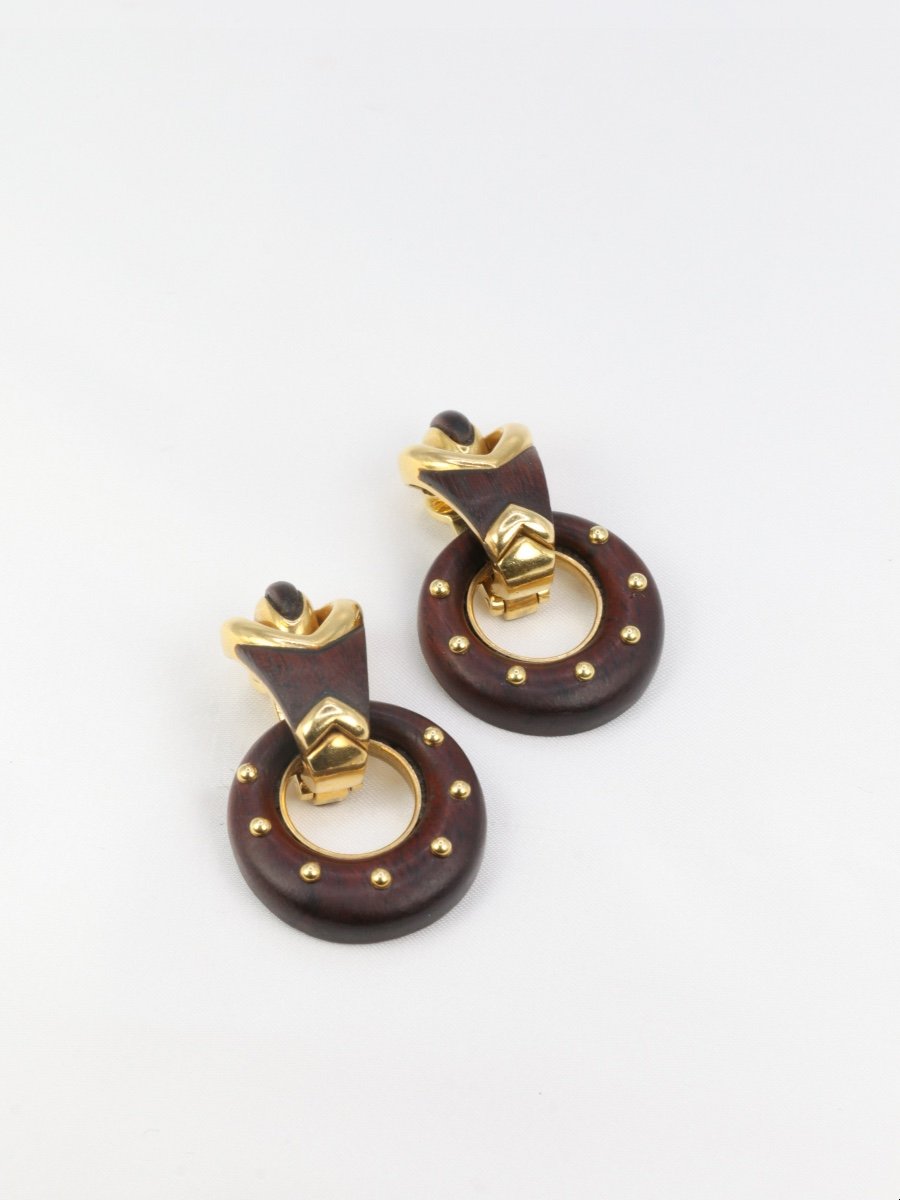 Gold And Lovewood Earrings-photo-3