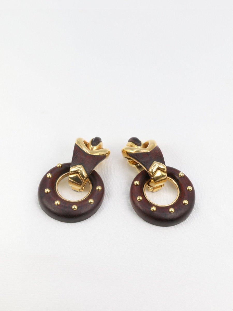 Gold And Lovewood Earrings-photo-1