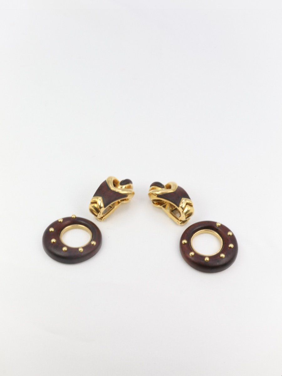 Gold And Lovewood Earrings-photo-3