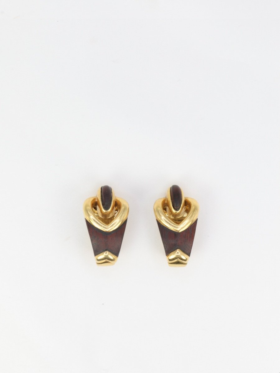 Gold And Lovewood Earrings-photo-4