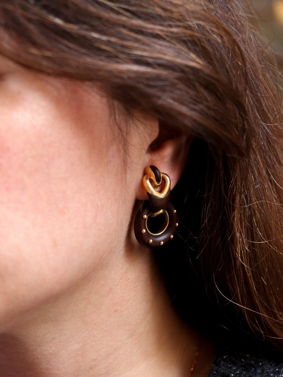 Gold And Lovewood Earrings-photo-8