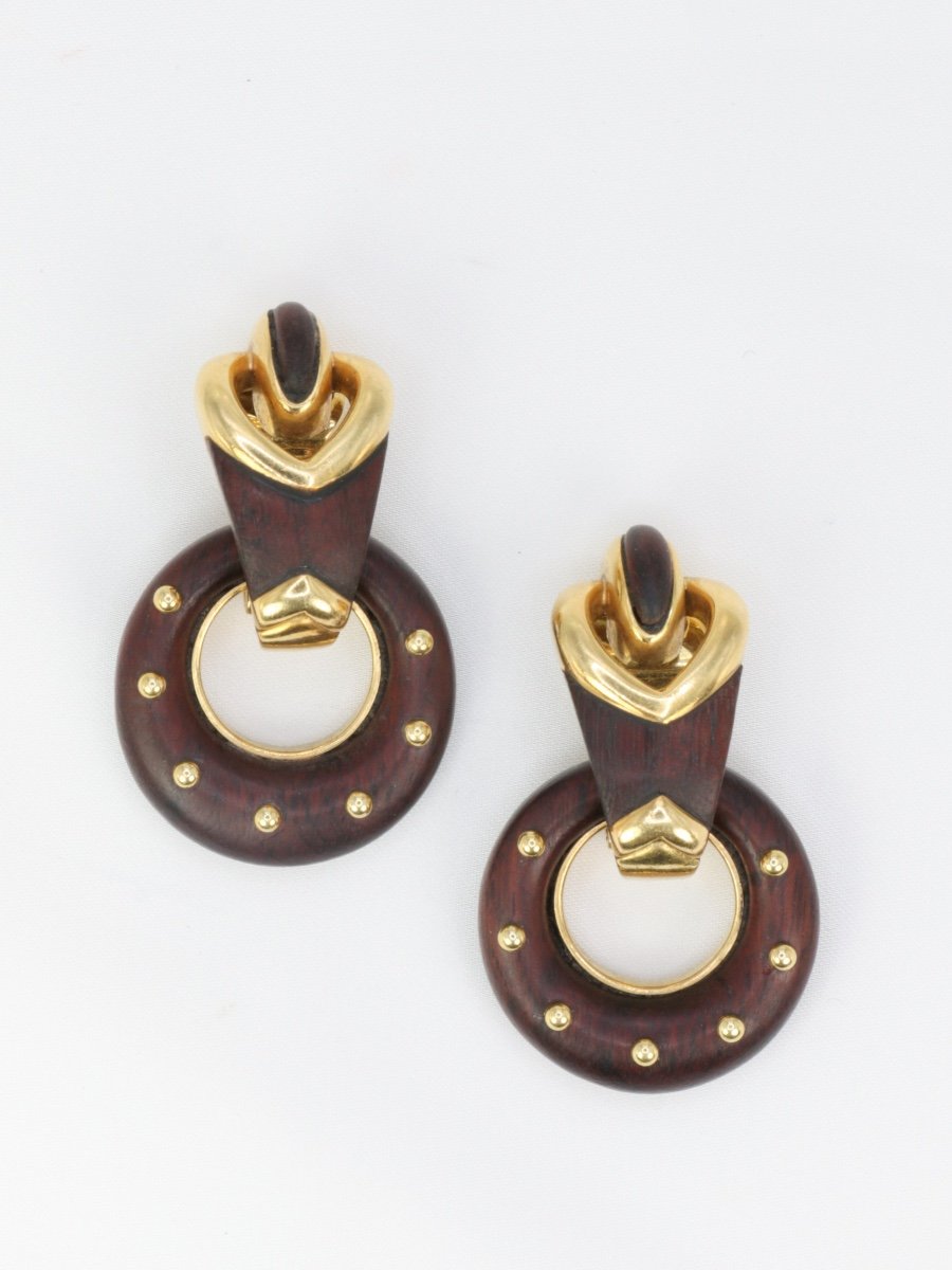 Gold And Lovewood Earrings