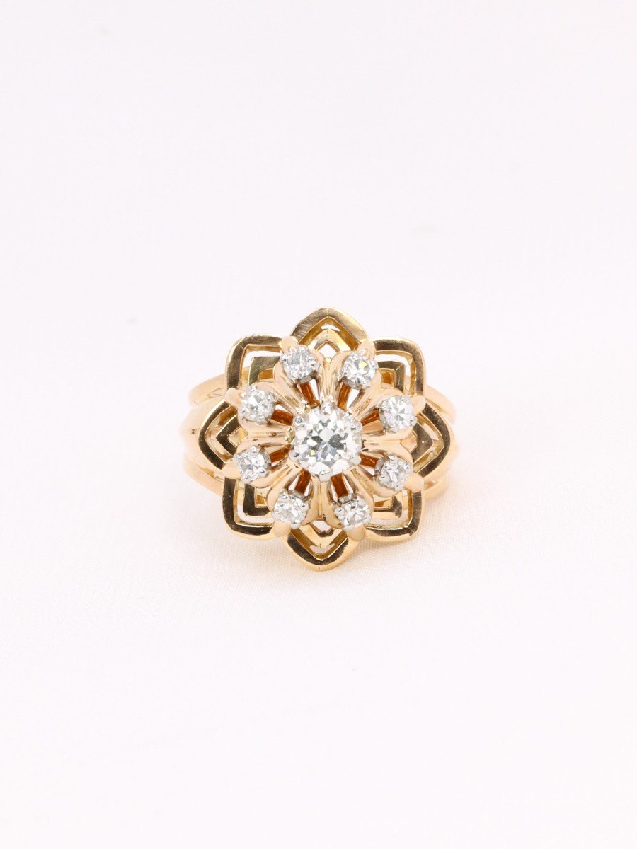 Bague Dome Vintage Diamants-photo-3