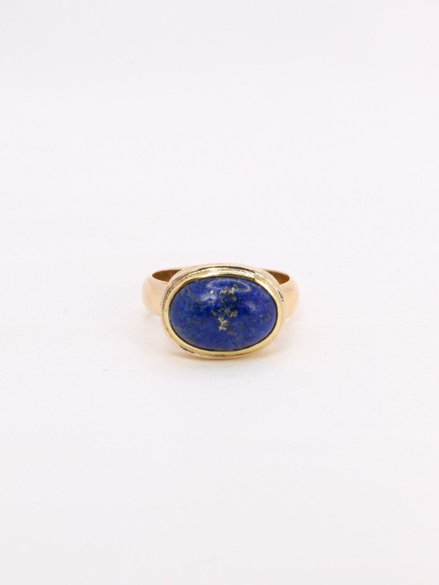 Vintage Lapis Lazuli Ring Yellow Gold-photo-2