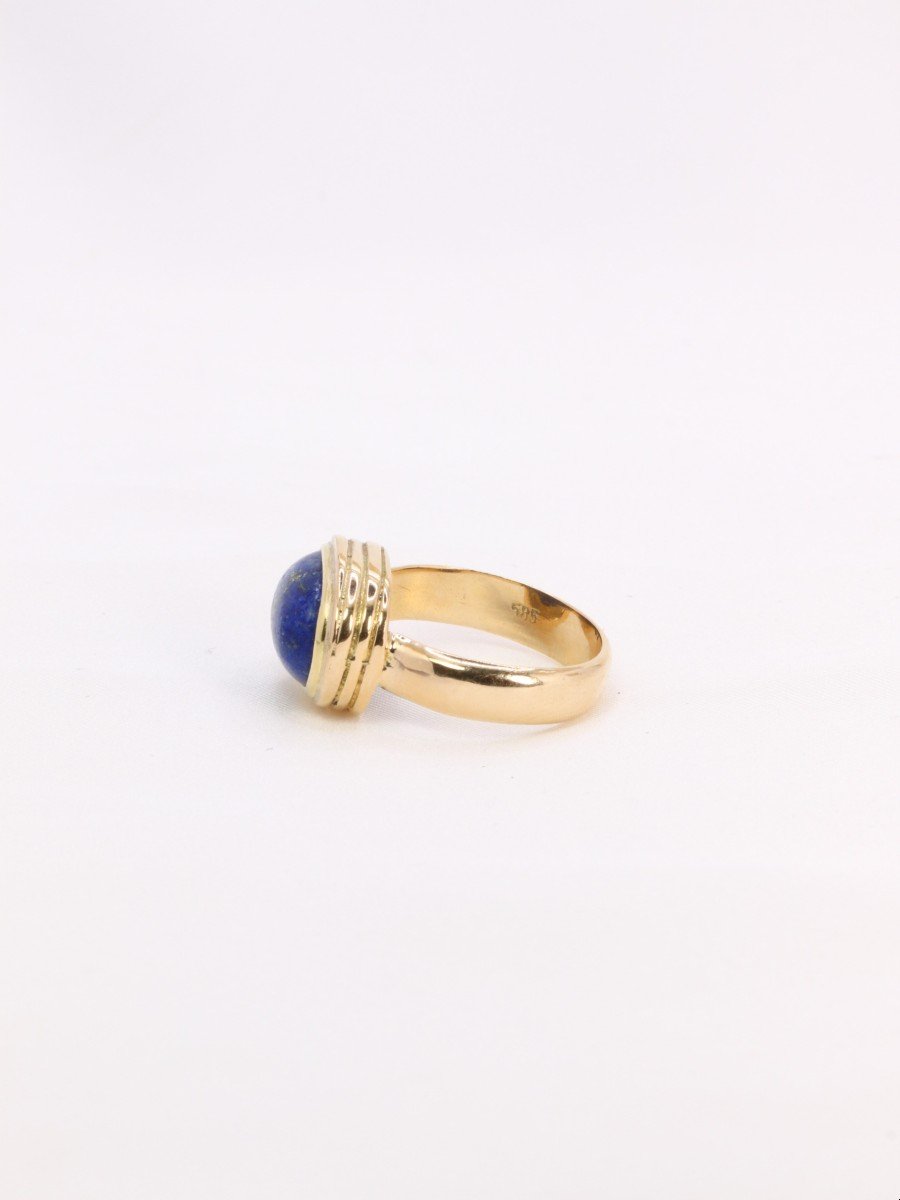 Vintage Lapis Lazuli Ring Yellow Gold-photo-3